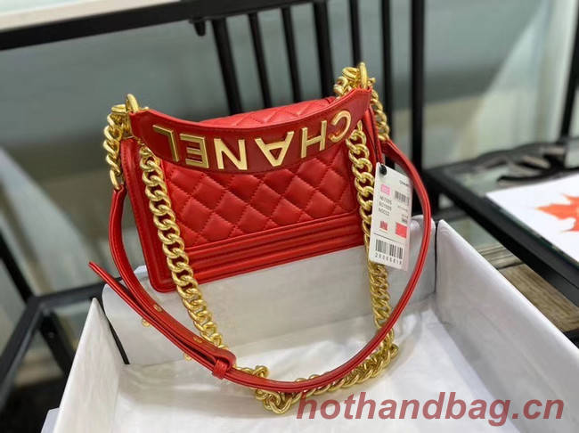 Small boy chanel handbag AS67085 red