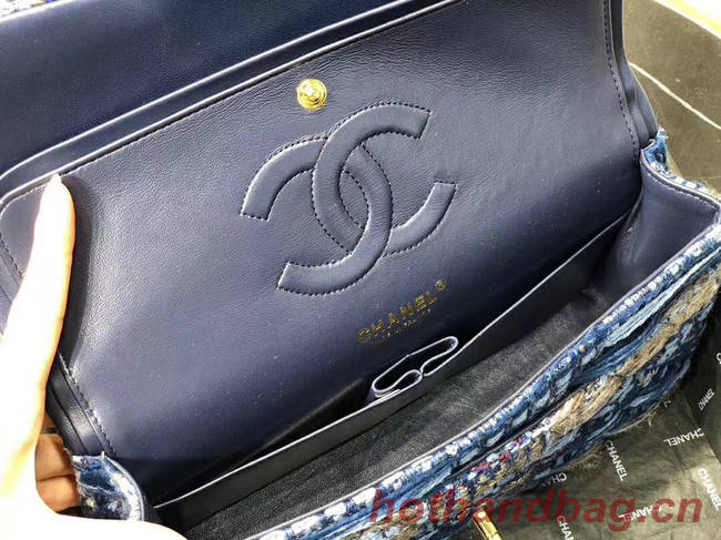 Chanel Original flap bag Twill soft A01112 blue