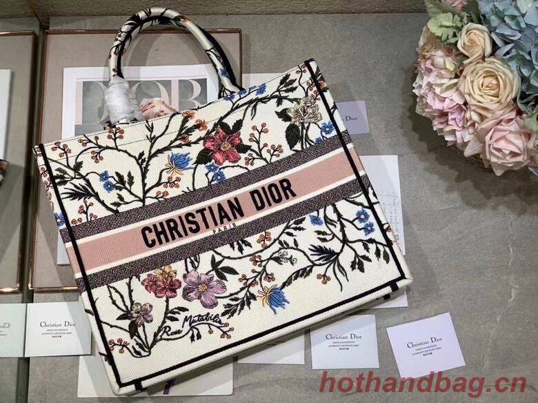 DIOR BOOK TOTE EMBROIDERED CANVAS BAG C1287-13