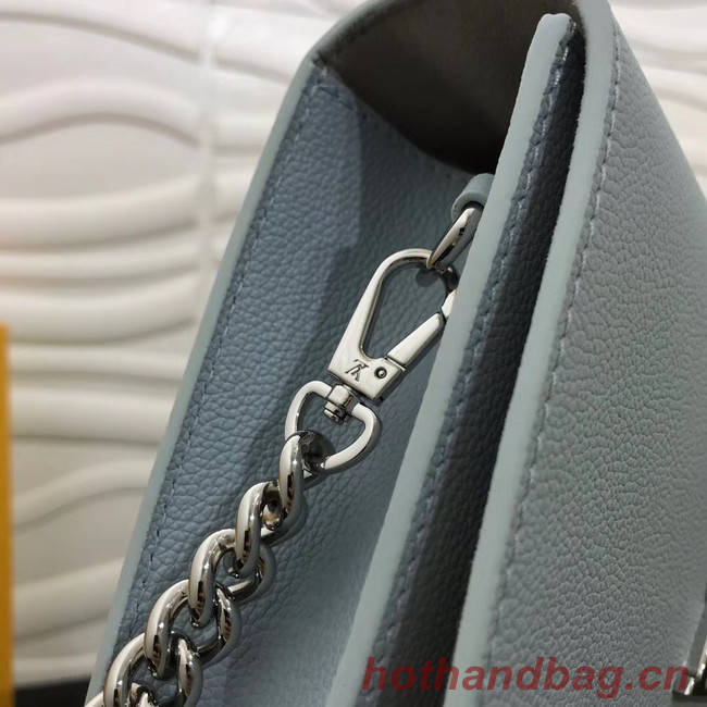 Louis Vuitton Original Grain calfskin LOCKME CLUTCH M56087 sky blue