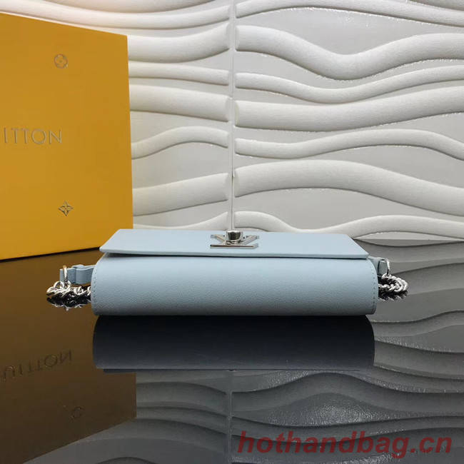 Louis Vuitton Original Grain calfskin LOCKME CLUTCH M56087 sky blue