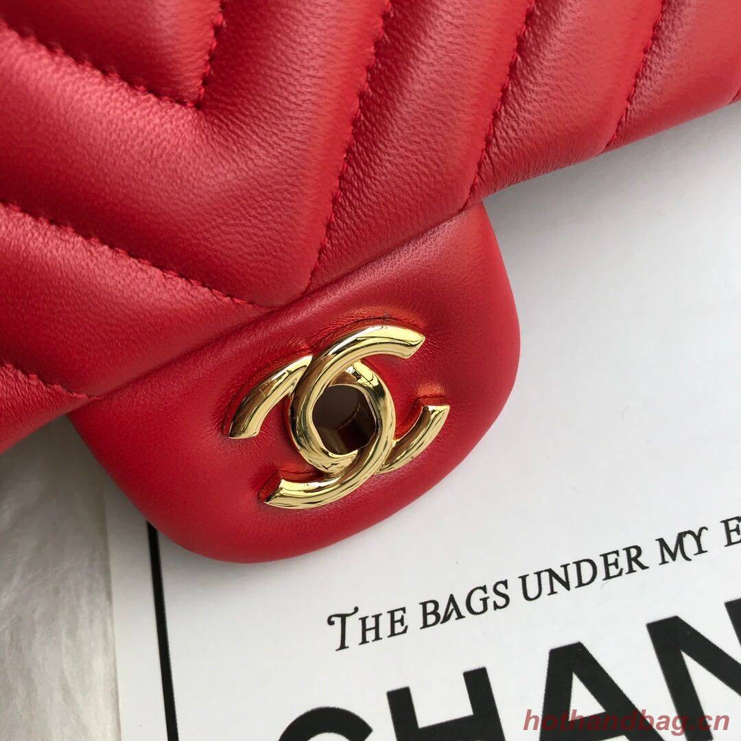 Chanel Flap Original Lambskin Leather Shoulder Bag 1112V Red