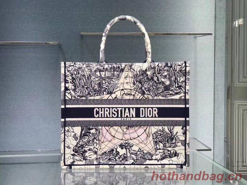 DIOR BOOK TOTE EMBROIDERED CANVAS BAG C1286-16