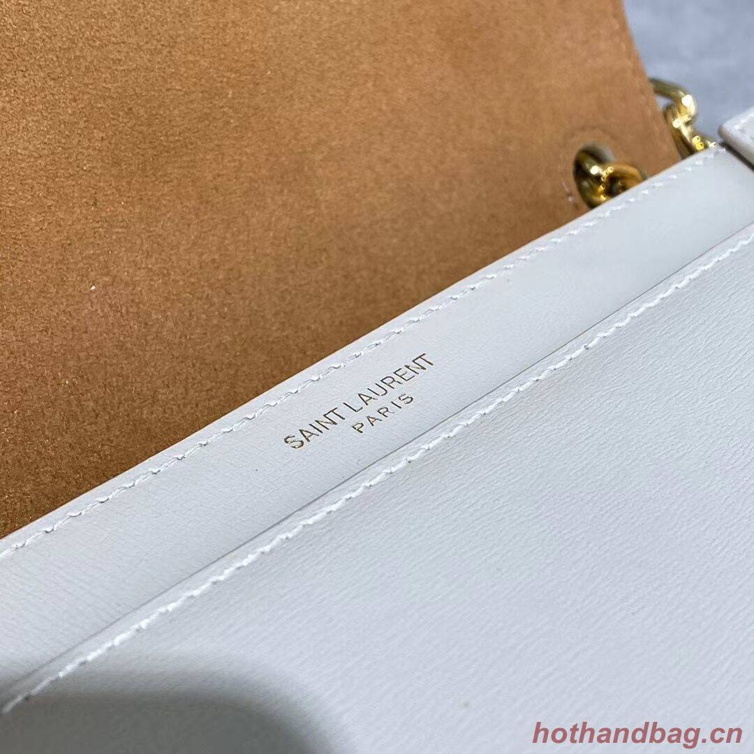 Yves Saint Laurent Calfskin Leather Shoulder Bag Y635627 White