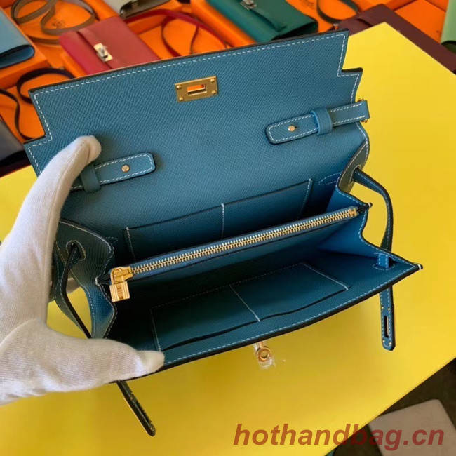 Hermes Original kelly espom leather to go woc Bag H4087 sky blue