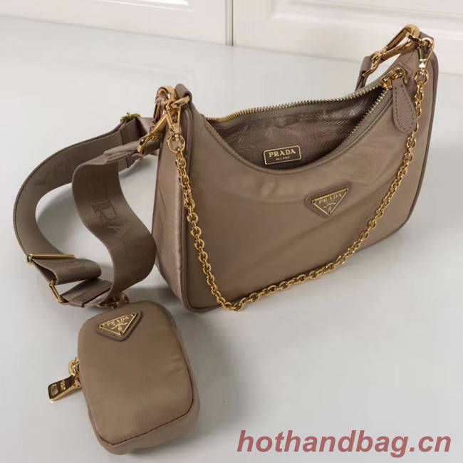 Prada Re-Edition nylon shoulder bag 1BH204 apricot