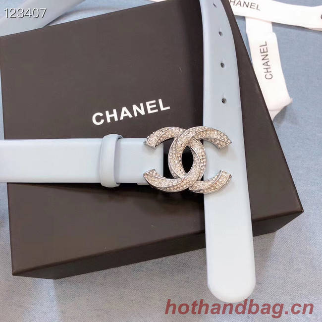 Chanel Original Calf Leather 3602 light blue&Silver