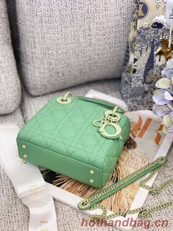 Dior Lady Dior Bag Original Sheepskin Leather CD5501 green