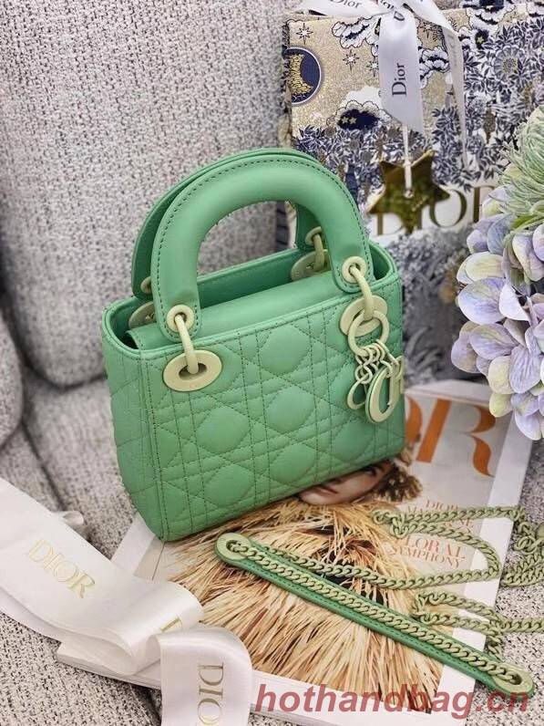 Dior Lady Dior Bag Original Sheepskin Leather CD5501 green