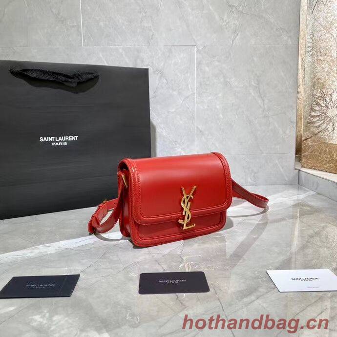 SOLFERINO SMALL SATCHEL IN BOX SAINT LAURENT LEATHER 63430 red