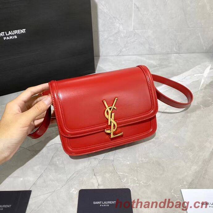 SOLFERINO SMALL SATCHEL IN BOX SAINT LAURENT LEATHER 63430 red