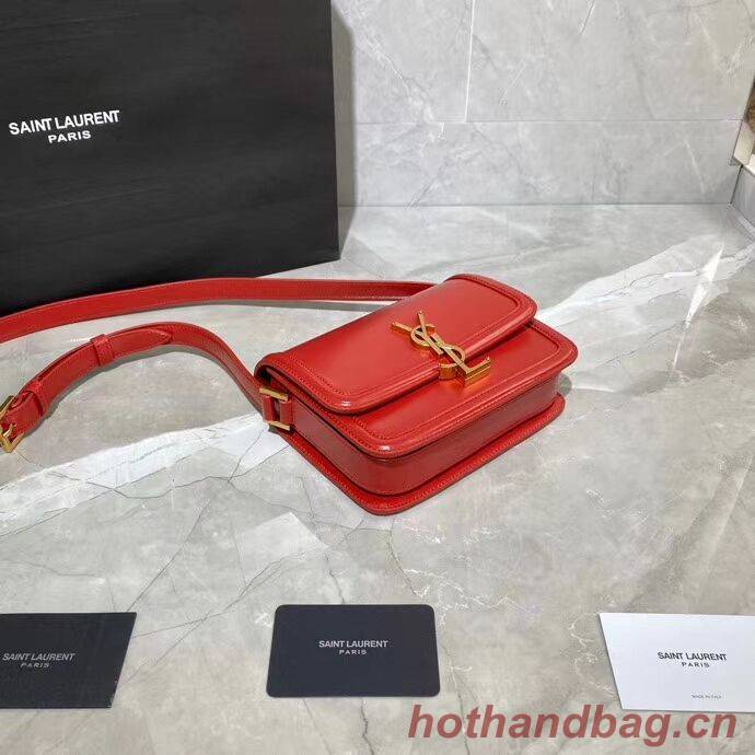 SOLFERINO SMALL SATCHEL IN BOX SAINT LAURENT LEATHER 63430 red