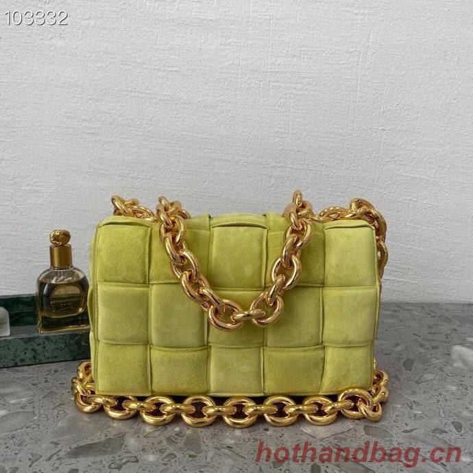 Bottega Veneta PADDED CASSETTE Velvet BAG 591971 Lemon