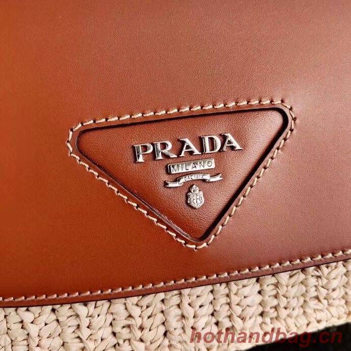 Prada Saffiano leather mini shoulder bag 2BD043 brown