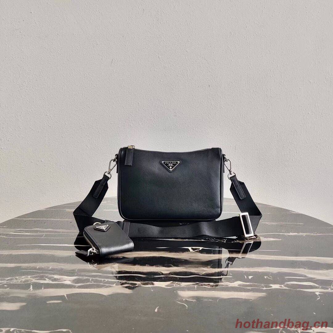 Prada Saffiano leather shoulder bag 2VH113 black