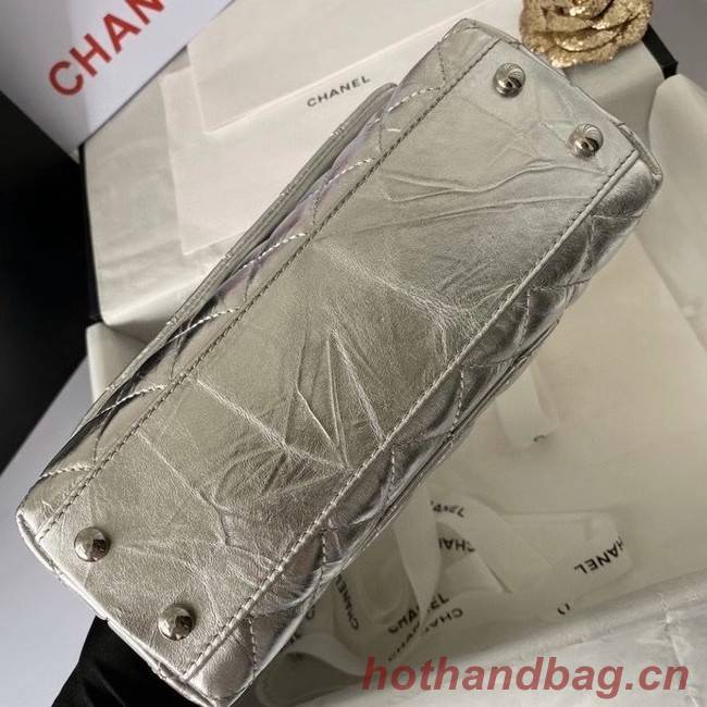 Chanel Small Flap Bag with Top Handle 92990 silver