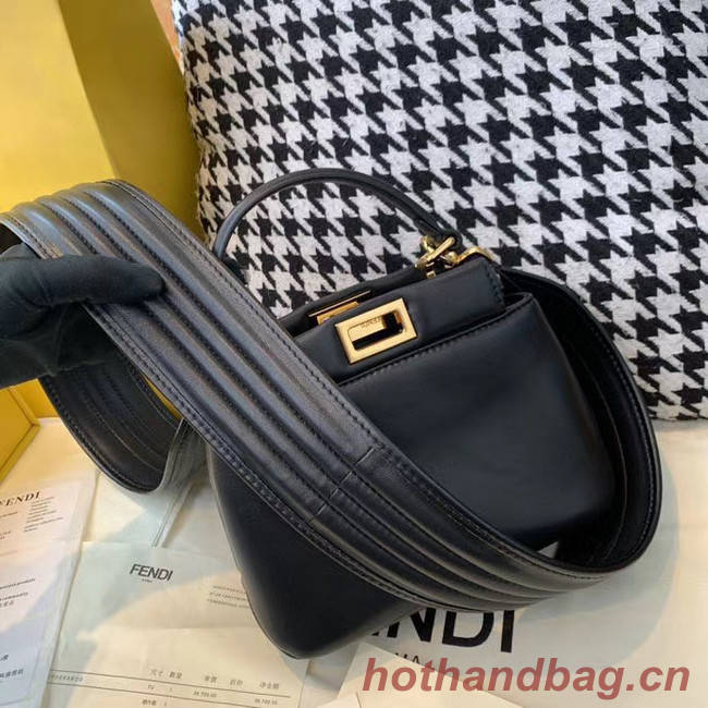 Fendi PEEKABOO ICONIC MINI nappa leather bag 8BN244 black