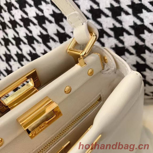 Fendi PEEKABOO ICONIC MINI nappa leather bag 8BN244 white