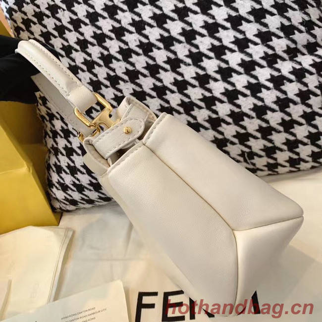 Fendi PEEKABOO ICONIC MINI nappa leather bag 8BN244 white