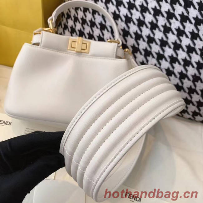 Fendi PEEKABOO ICONIC MINI nappa leather bag 8BN244 white