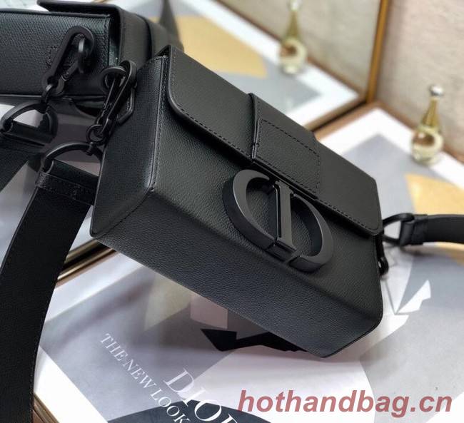 DIOR 30 MONTAIGNE BOX BAG Black Ultramatte Grained Calfskin M9204S