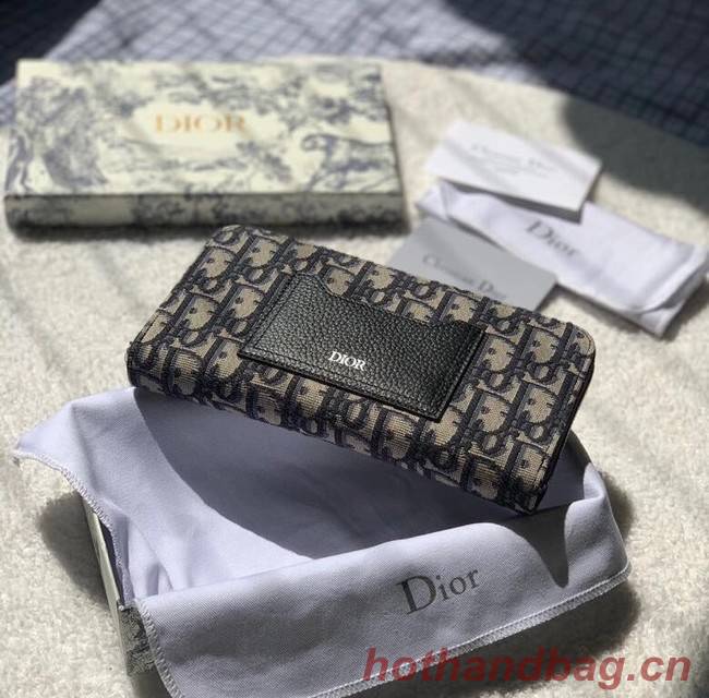 Dior 30 MONTAIGNE Blue Dior Oblique Jacquard ZIPPY wallet S5539