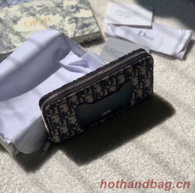 Dior 30 MONTAIGNE Blue Dior Oblique Jacquard ZIPPY wallet S5539