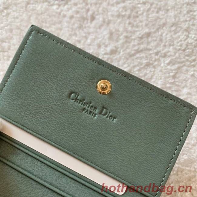 MINI LADY DIOR WALLET Cannage Lambskin S0178 green