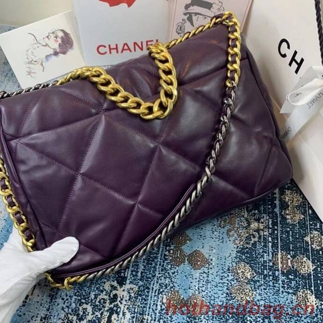 Chanel 19 flap bag AS1162 deep purple