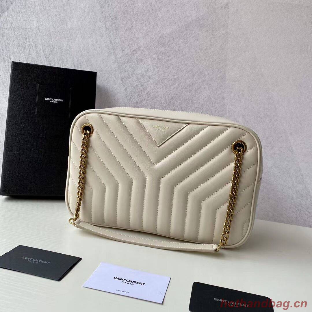 Yves Saint Laurent Calfskin Leather Shoulder Bag Y625386 white