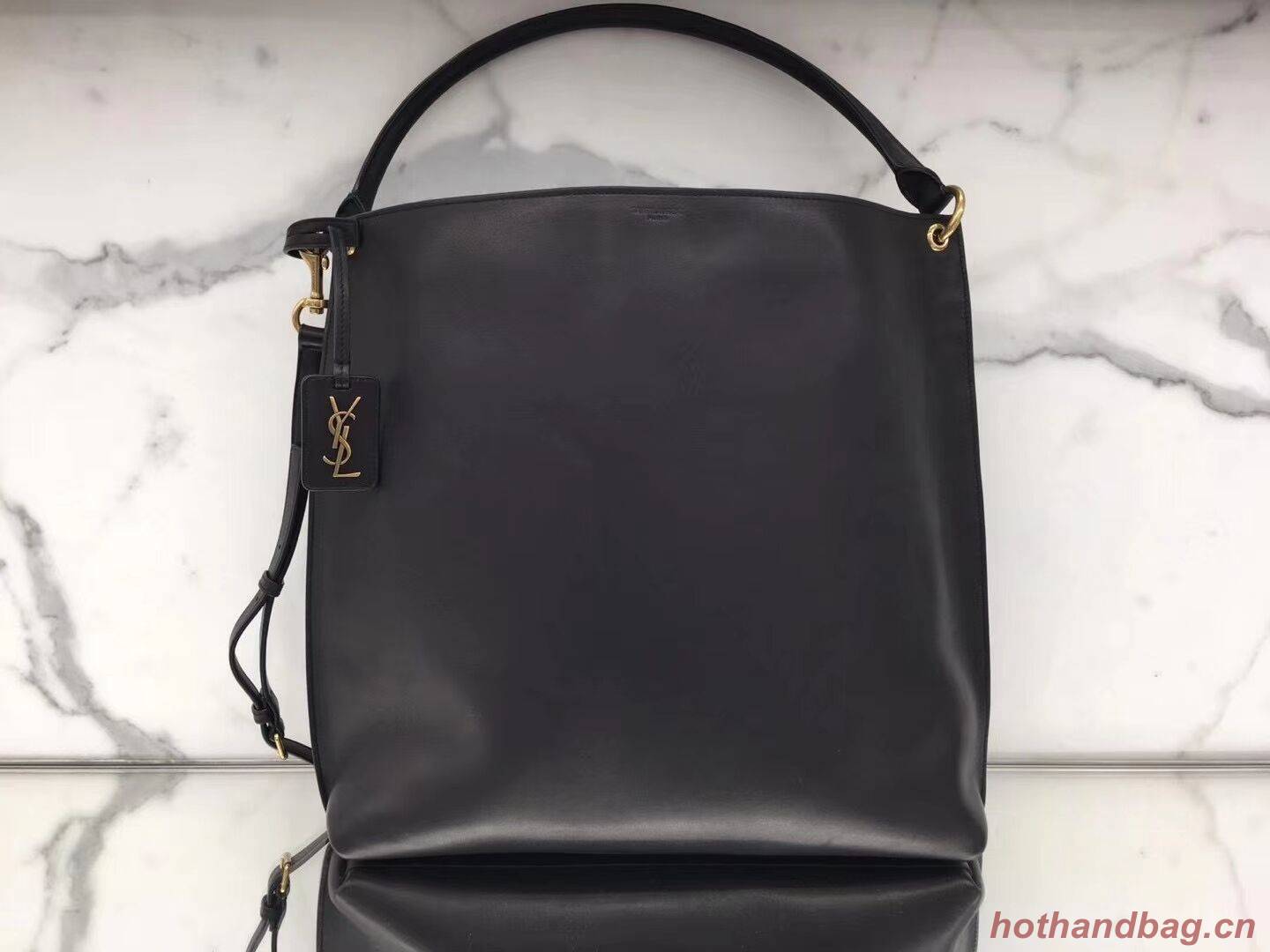 Yves Saint Laurent Calfskin Leather Shoulder Bag Y635266 black