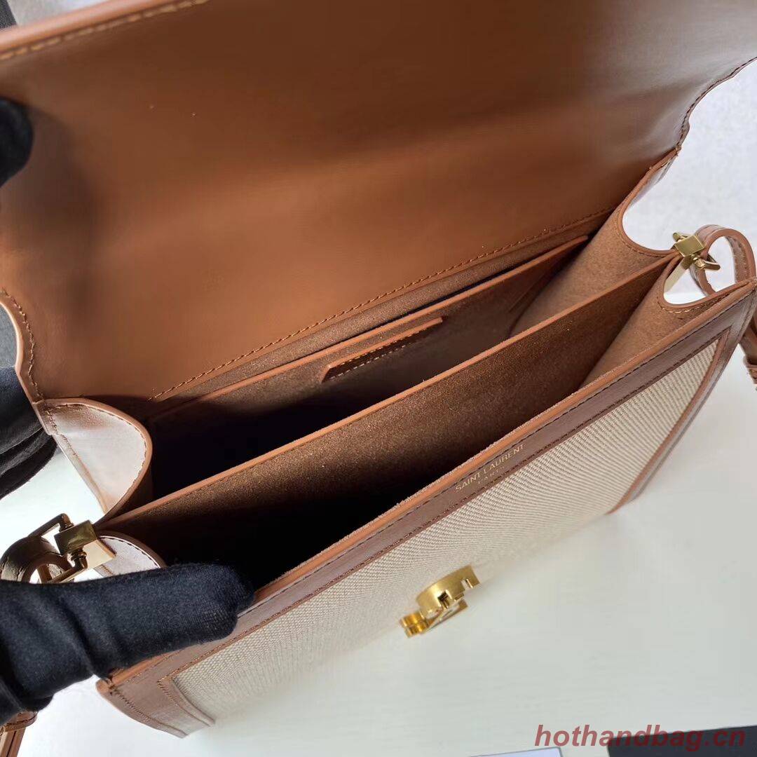 Yves Saint Laurent IN CANVAS AND LEATHER Y650119H Apricot