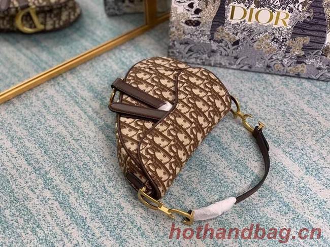 SMALL SADDLE BAG Dior Oblique Embroidered M1296ZW Brown