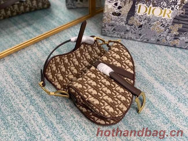 SMALL SADDLE BAG Dior Oblique Embroidered M1296ZW Brown