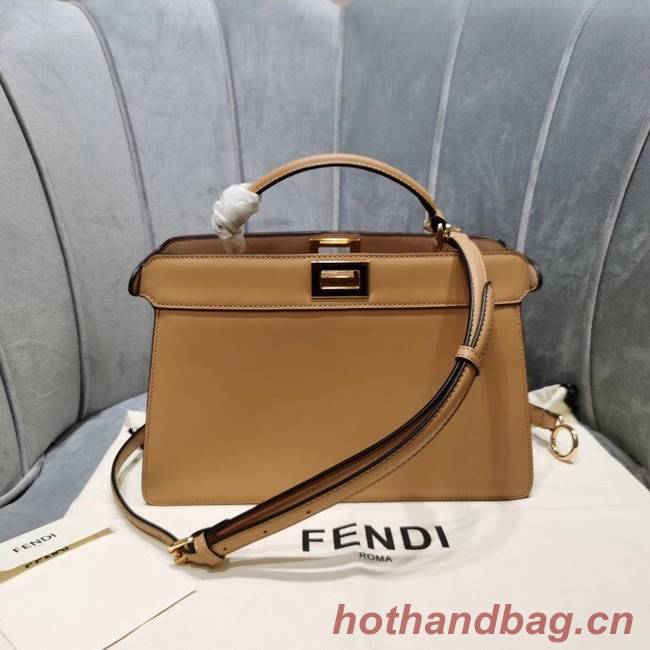 Fendi PEEKABOO ISEEU EAST-WEST leather bag 8BN323A apricot