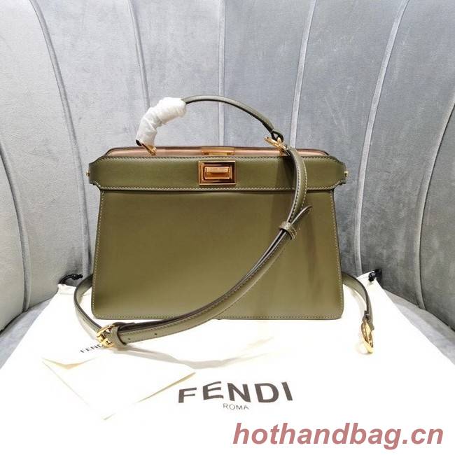 Fendi PEEKABOO ISEEU EAST-WEST leather bag 8BN323A green