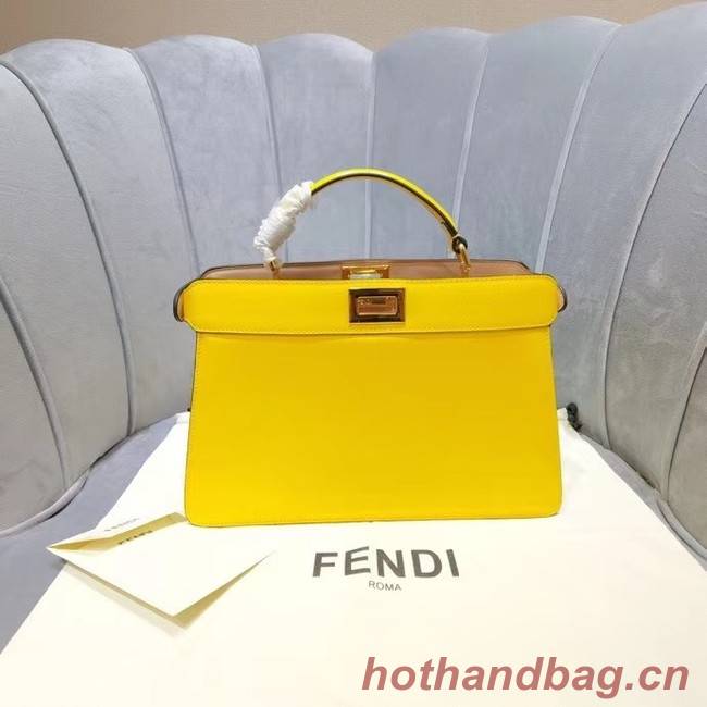 Fendi PEEKABOO ISEEU EAST-WEST leather bag 8BN323A yellow 