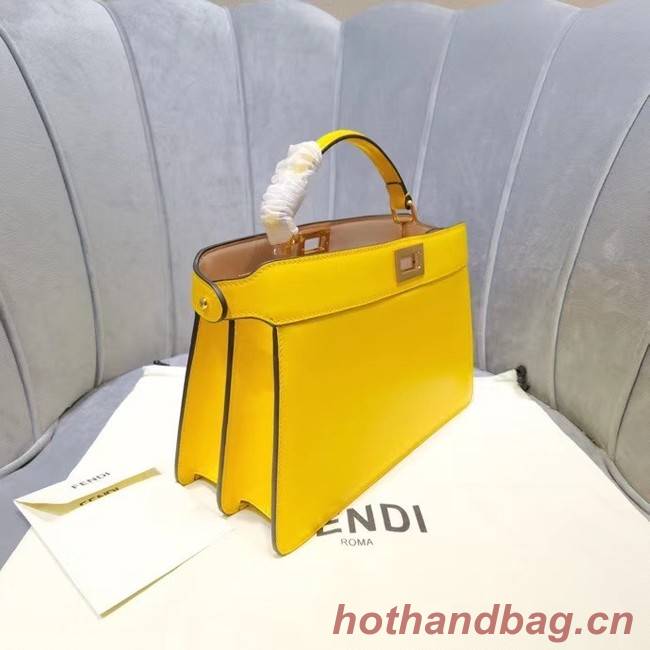 Fendi PEEKABOO ISEEU EAST-WEST leather bag 8BN323A yellow 