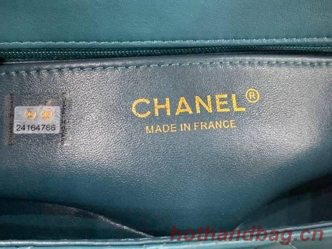 Chanel small tote bag Sheepskin & Gold-Tone Metal AS2431 blue