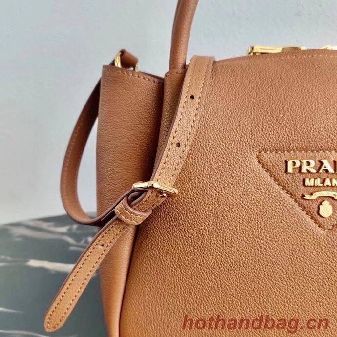 Prada Deer skin bag tote 1BC145 brown