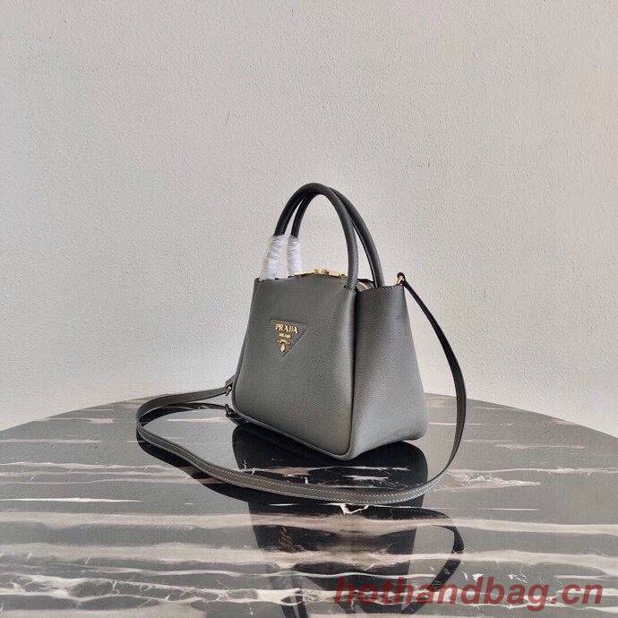 Prada Deer skin bag tote 1BC145 grey