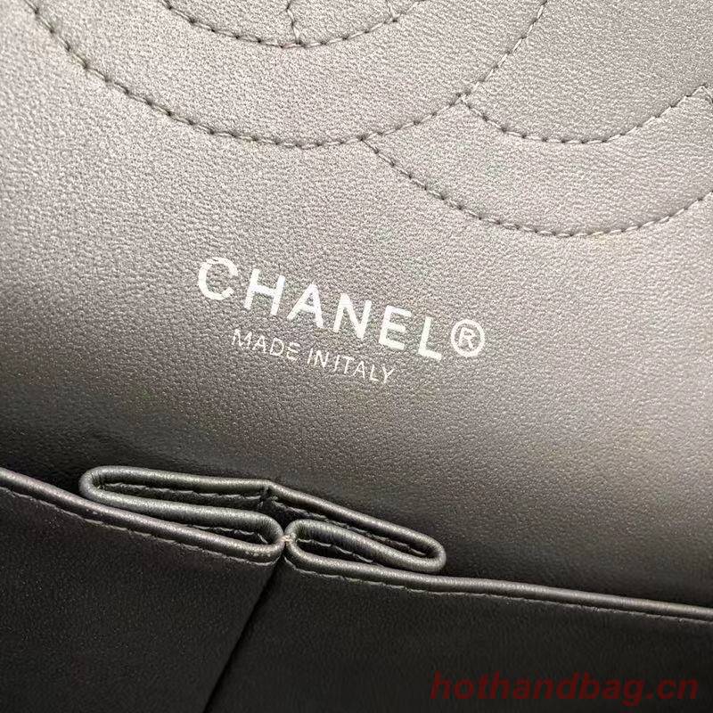 Chanel 2.55 Series Flap Bag Leather A1112CF silvery