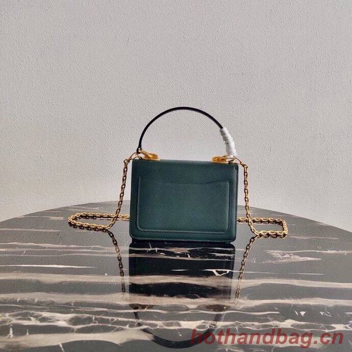 Prada Saffiano leather Prada Symbole bag 1BN021 blackish green