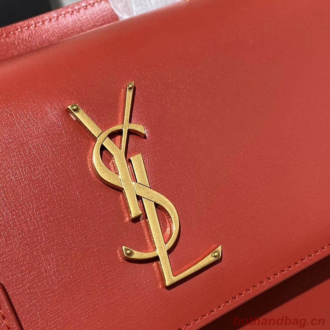 Yves Saint Laurent Calfskin Leather Tote Bag Y634723 Bright red