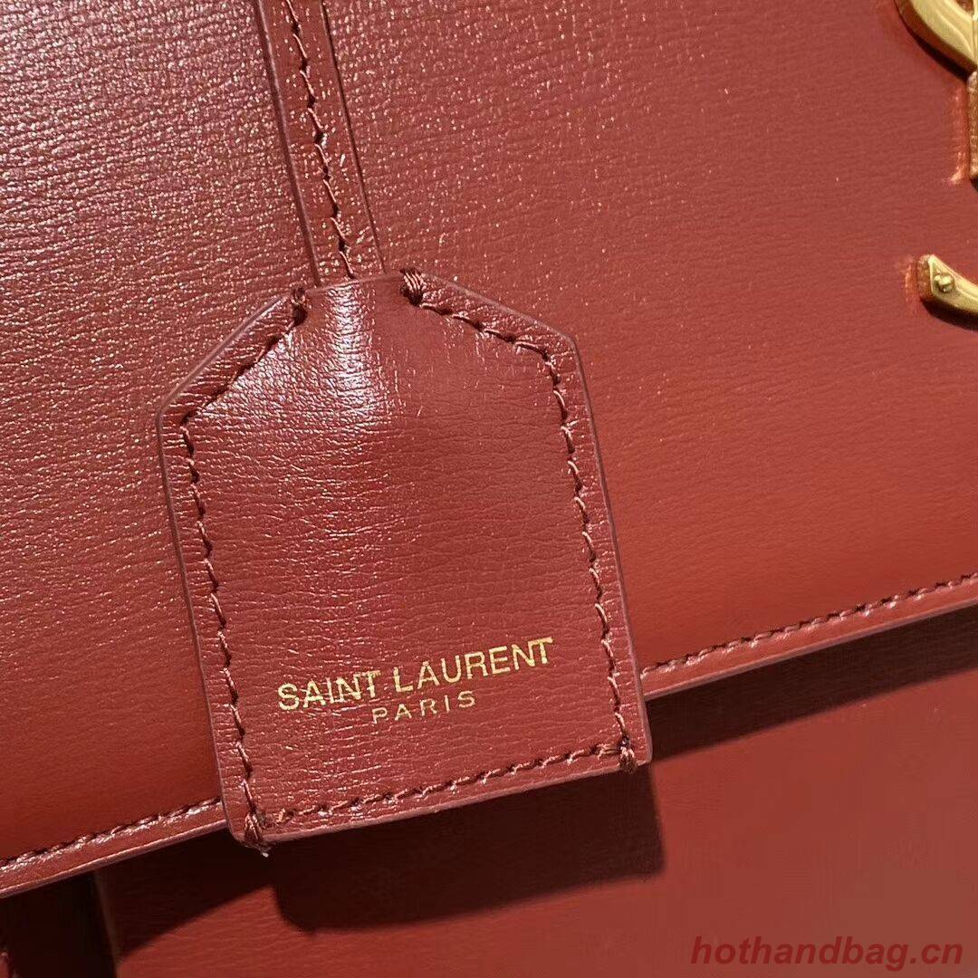 Yves Saint Laurent Calfskin Leather Tote Bag Y634723 red