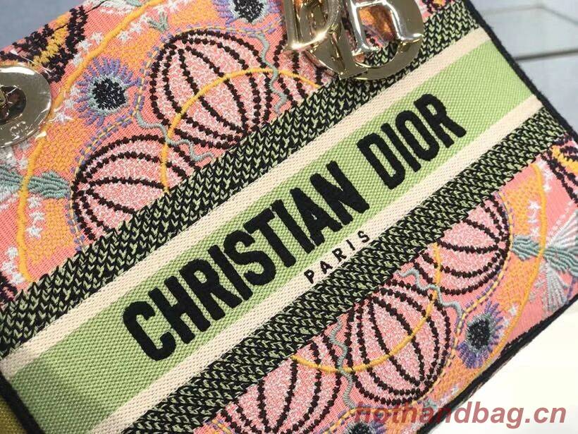 DIOR MEDIUM LADY D-LITE BAG Multicolor Tie & Dior Embroidery M0565OJb