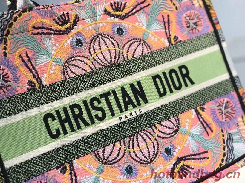 DIOR SMALL DIOR BOOK TOTE Multicolor Tie & Dior Embroidery C1296