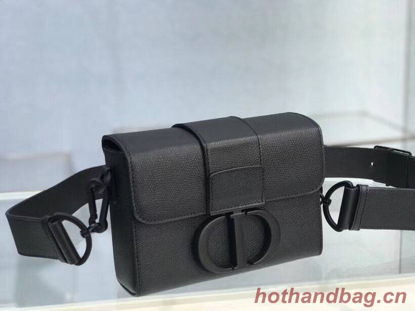 30 MONTAIGNE BOX BAG Black Ultramatte Grained Calfskin M9204S