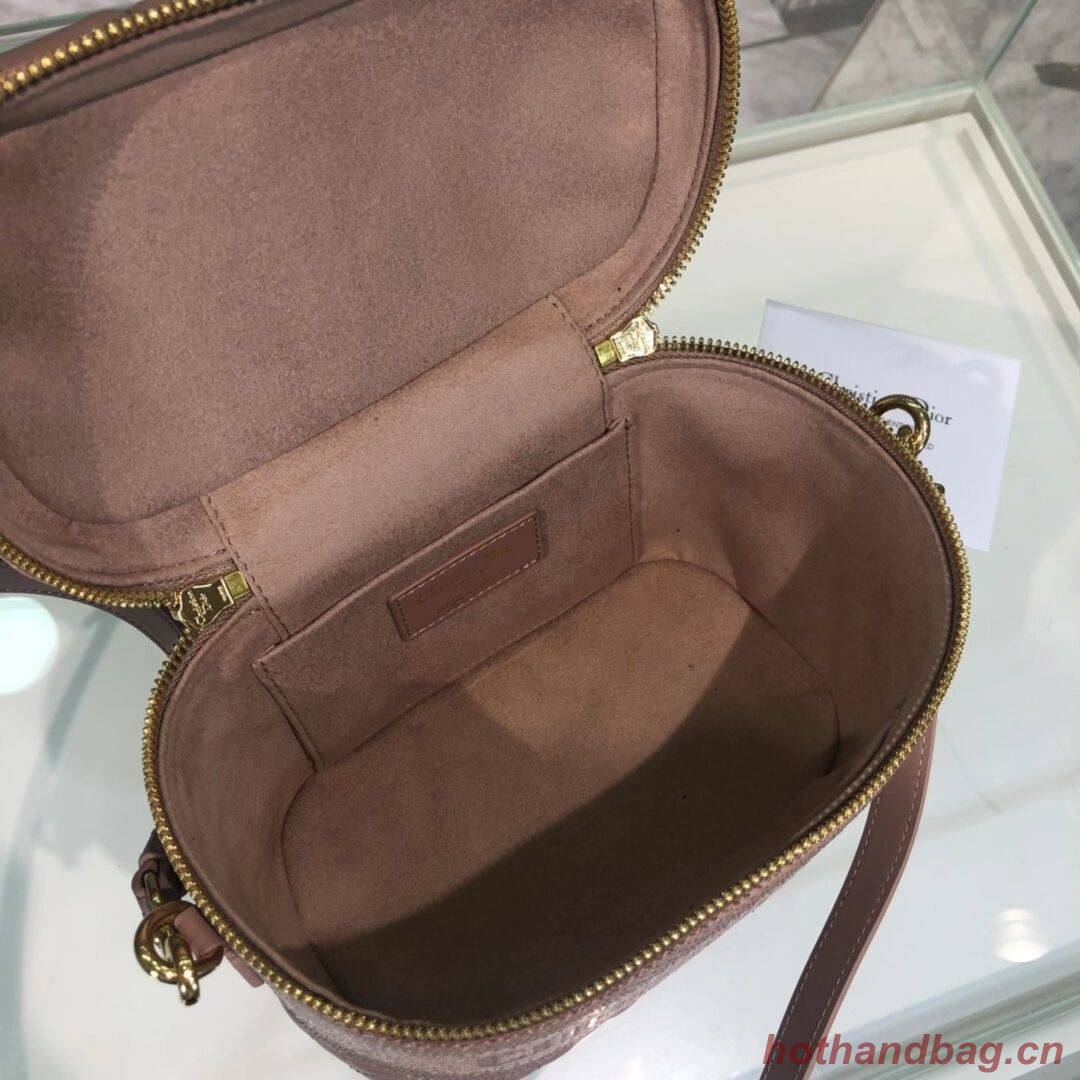 DIOR SMALL DIORTRAVEL VANITY CASE Cannage Lambskin S5488U Rose Des Vents