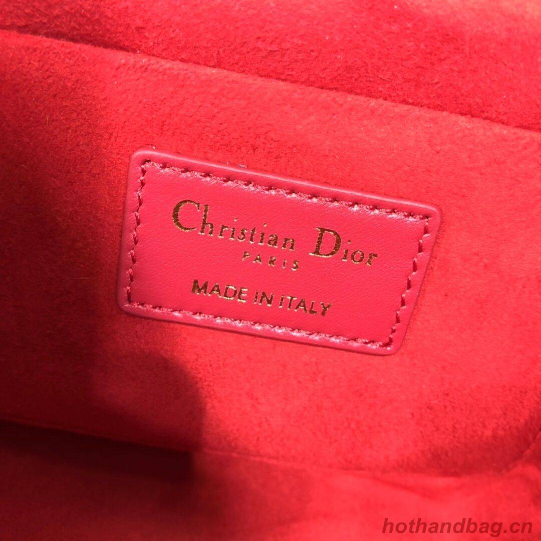 DIOR SMALL DIORTRAVEL VANITY CASE Cannage Lambskin S5488U red